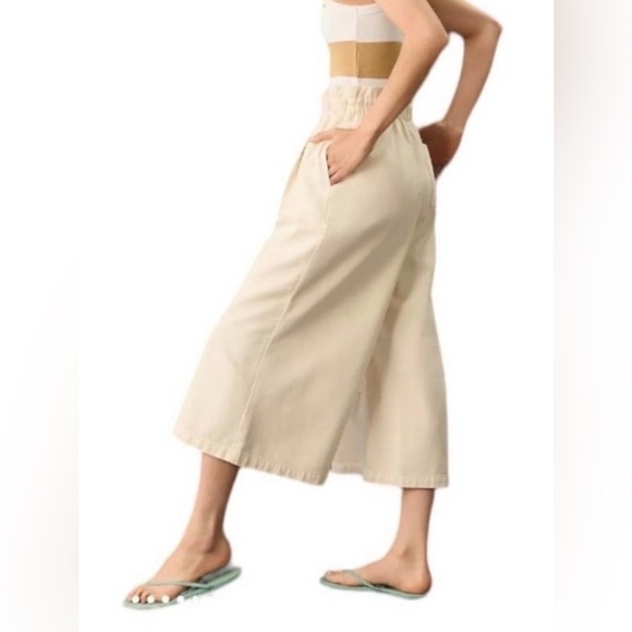 Pilcro Anthropologie high rise cropped paper bag wide leg pants - Picture 1 of 7